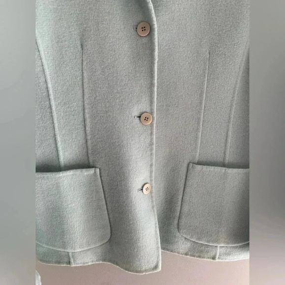 Woman’s Liz Claiborne Lizsport Light Green Wool Long Sleeve Button Jacket Size M - Picture 4 of 10